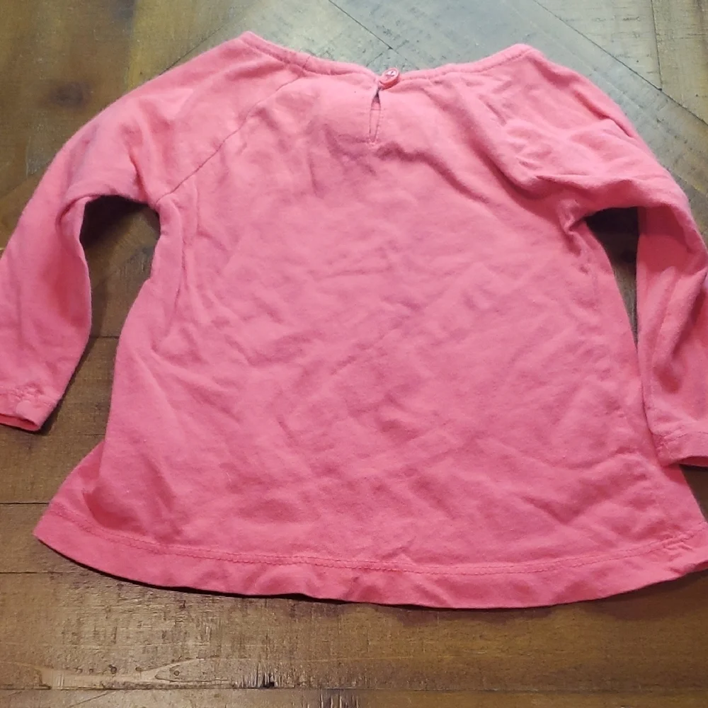 Carter's Coral Long Sleeve Kids Tee with Bow